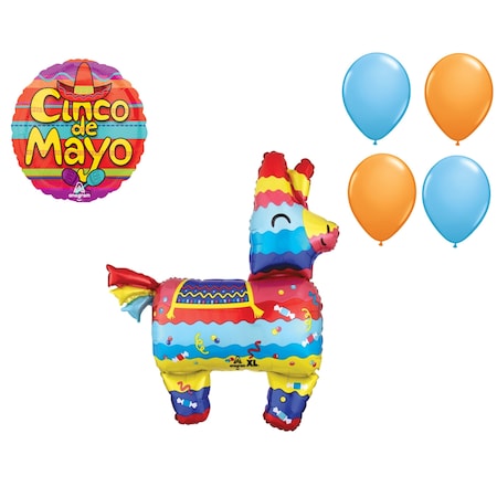 Fiesta Theme Balloon Set, 33 Inch Fiesta Pinata Balloon, Cinco De Mayo Celebration Balloon